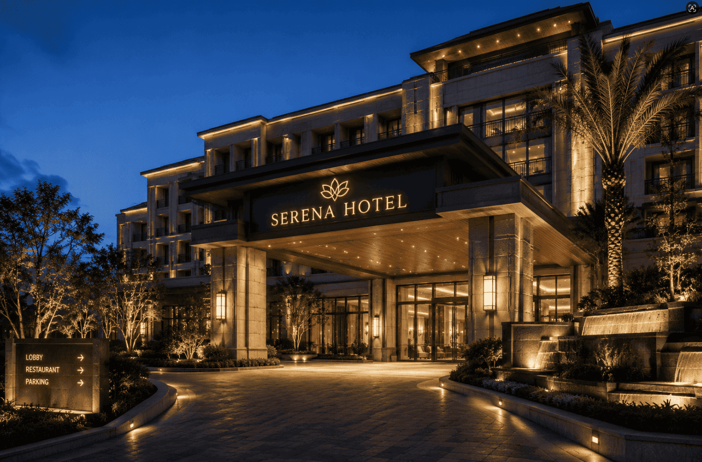 Hotel entrance lighting application