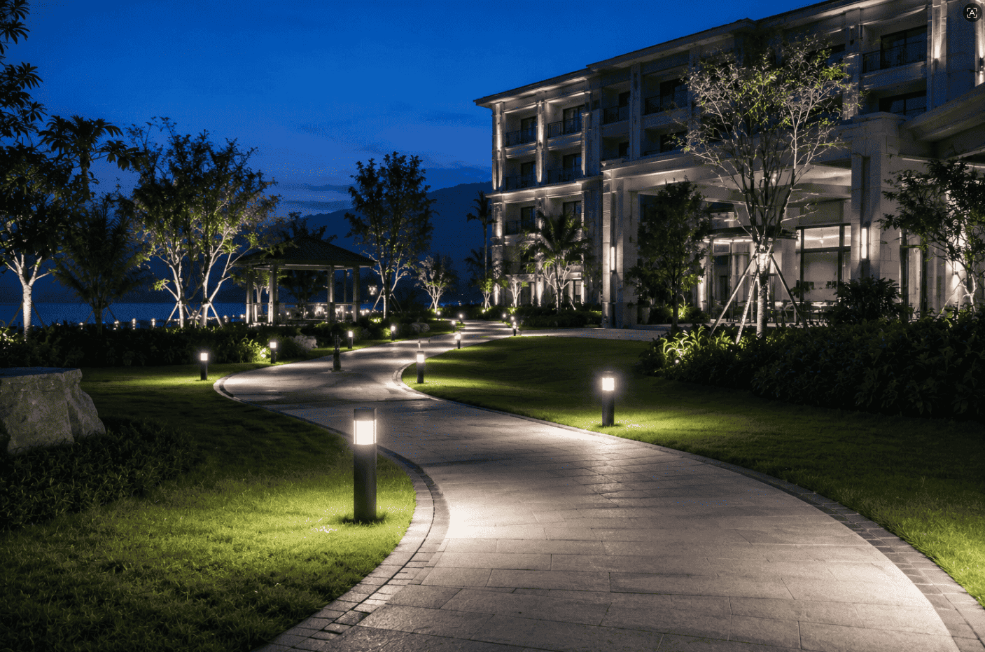 Hotel landscape lighting application