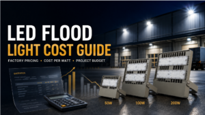 LED flood light cost guide with 50W, 100W and 200W industrial floodlights