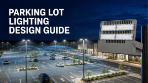 Parking lot lighting design using LED floodlights with uniform illumination and optimized pole layout